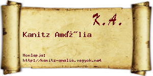 Kanitz Amália névjegykártya
